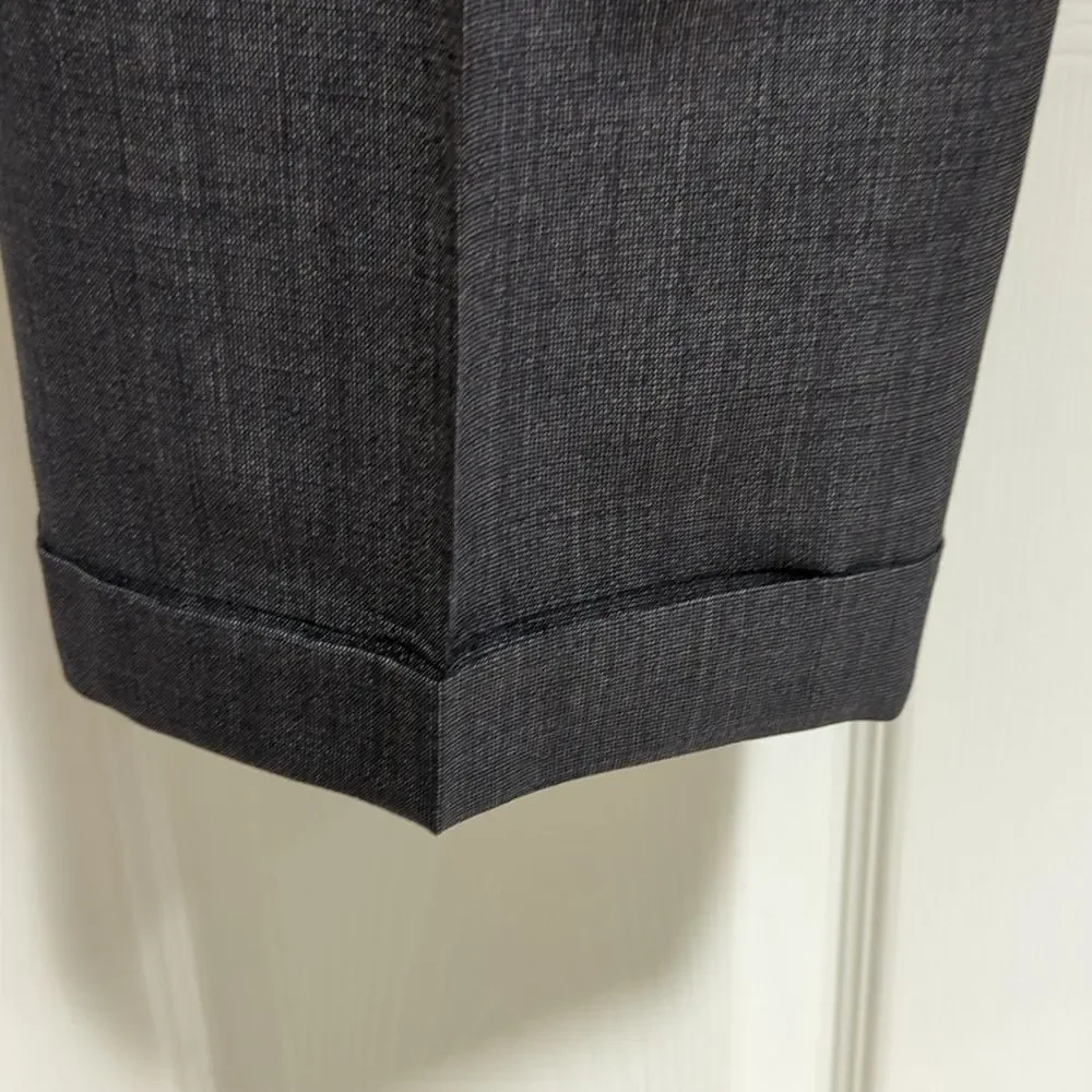 Goly LTD Custom Men's Dark Grey Tailored 100% Italian Wool Suit Single Vent 48R